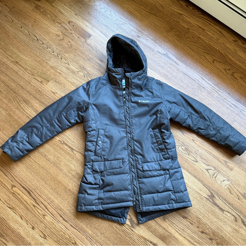 Columbia Gray Mid-Length Puffer Jacket
